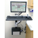 Wall Mounted Workstation with Vertical Mounting Track - in use, front view